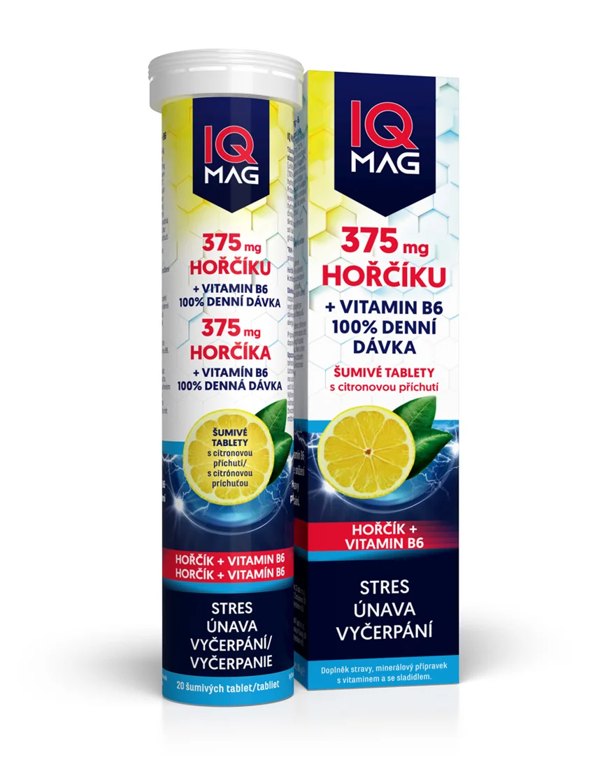 IQ MAG Horčík 375 mg + Vitamín B6 1×20 ks, šumivé tabletky
