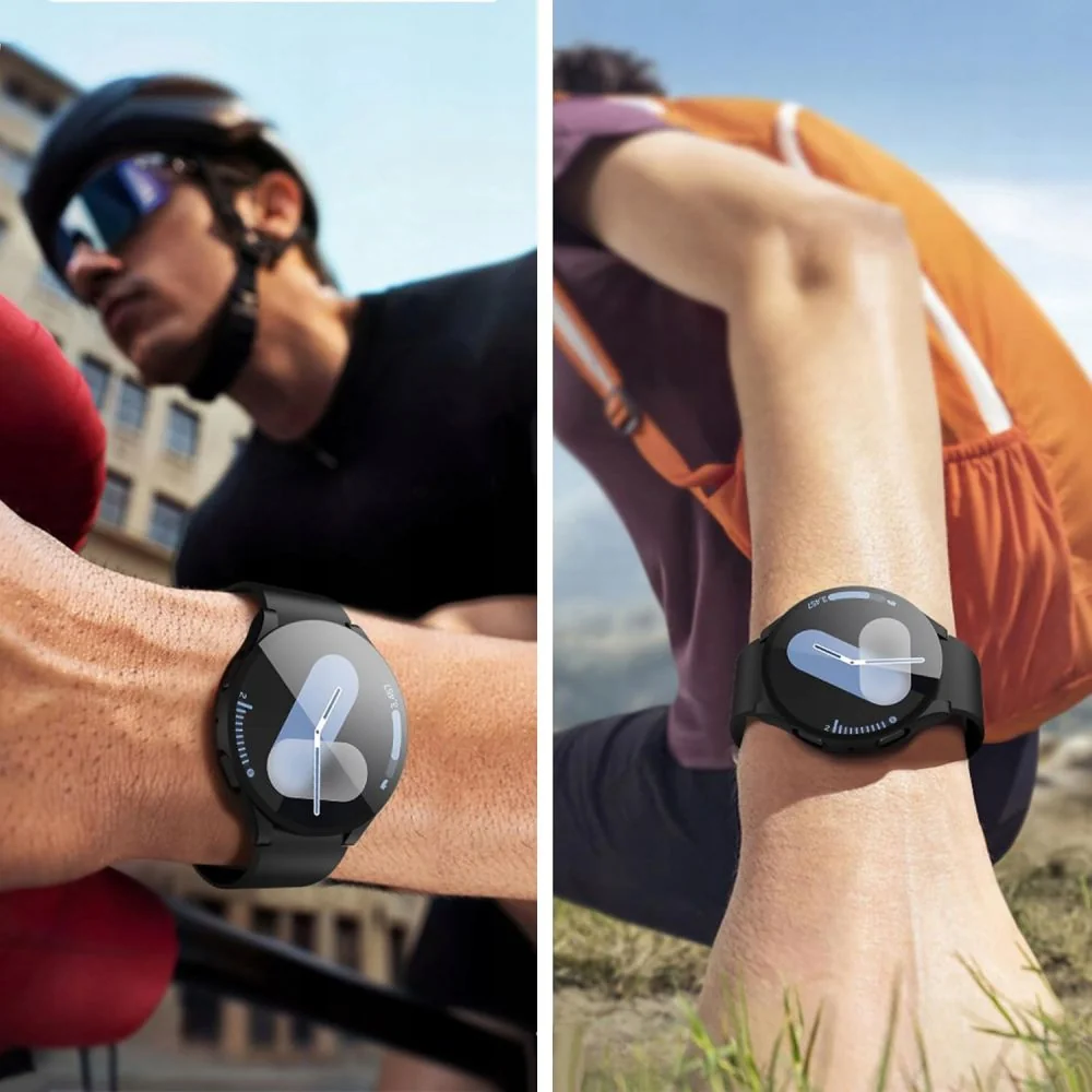 Tech-Protect Defense 360 puzdro so sklom na Samsung Galaxy Watch 7 (44mm), čierne mm), čierne