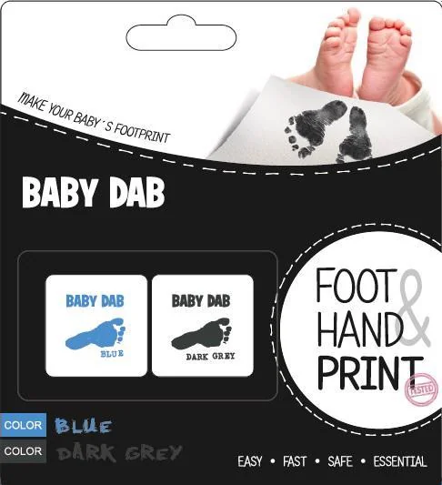BABY DAB Farba na detské odtlačky 2ks modrá, šedá 1x1ks, farba na detské odtlačky
