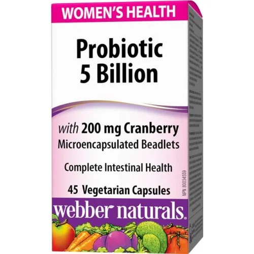 WEBBER NATURALS Probiotiká pre ženy 5 mld. + brusnice 1×45 cps, výživový doplnok
