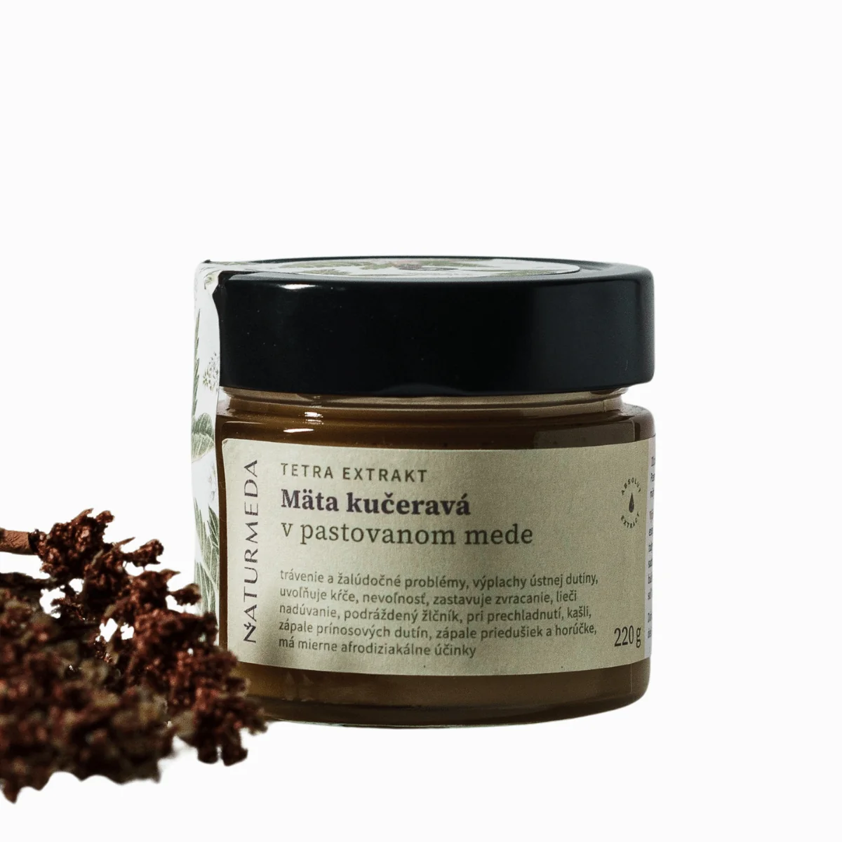 Terapeutický med s mätou kučeravou - 220g - Naturmeda