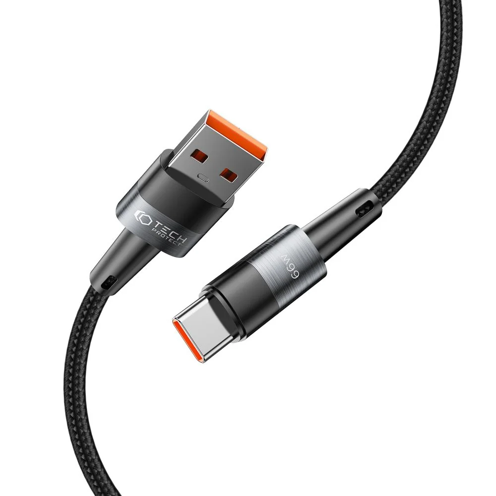 Tech-Protect Ultraboost kábel USB / USB-C 66W 6A 3m, čierny