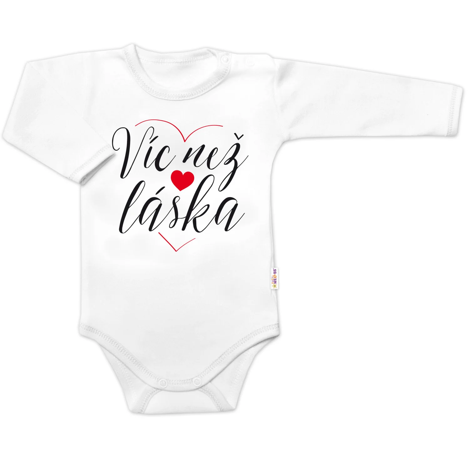 Body dlhý rukáv, Víc než láska, Baby Nellys, biele, veľ. 68