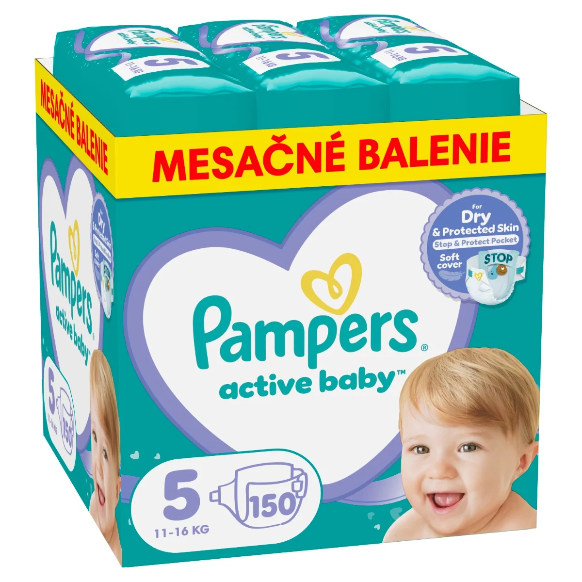 Pampers Active Baby MSB S5 150ks 1×150 ks, plienky
