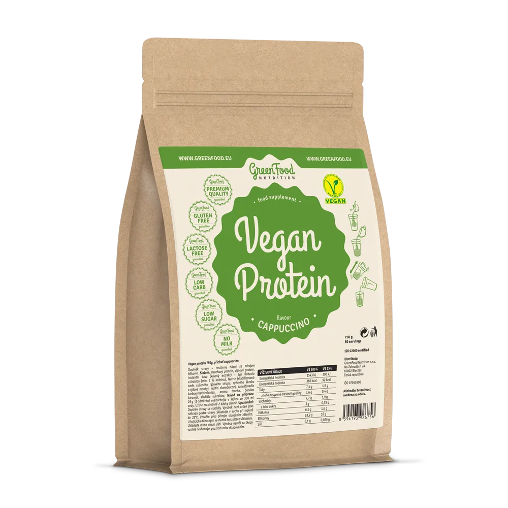 GreenFood Nutrition Vegan protein Cappuccino 750g