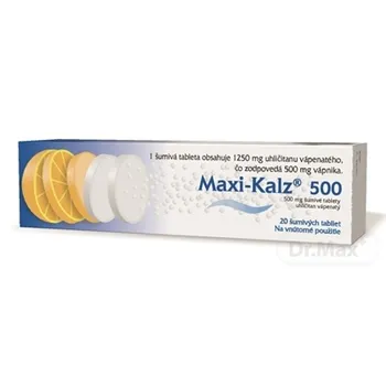 MAXI-KALZ 500mg 1×20 tbl, šumivé tablety 