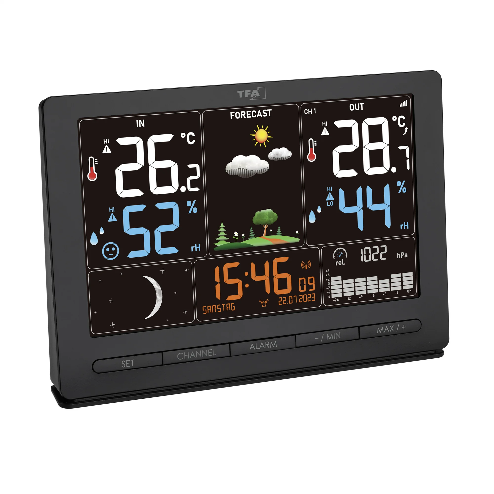 TFA 35.1118.01 SEASON 2 rádiom riadená meteostanica, čierna