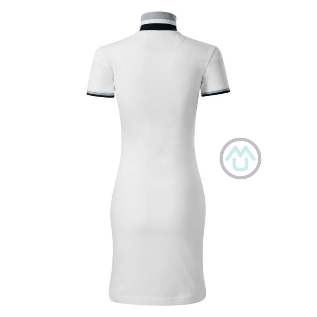 Polo šaty PREMIUM - biele 2XL