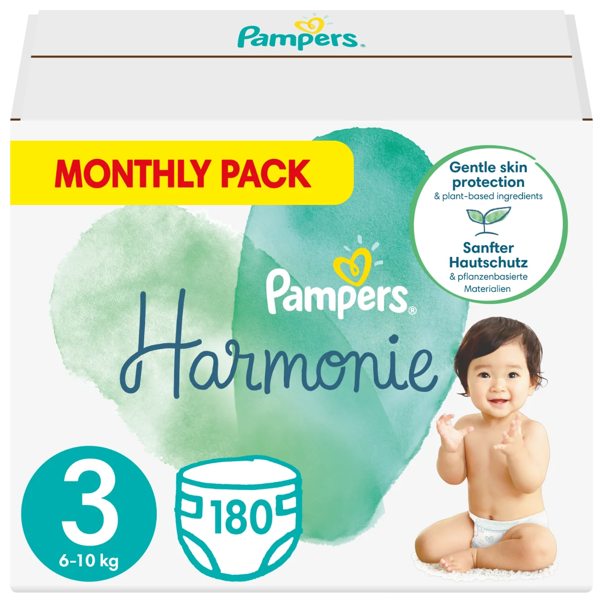 Pampers Harmonie MSB S3 180ks (6-10kg) 1×180 ks, plienky