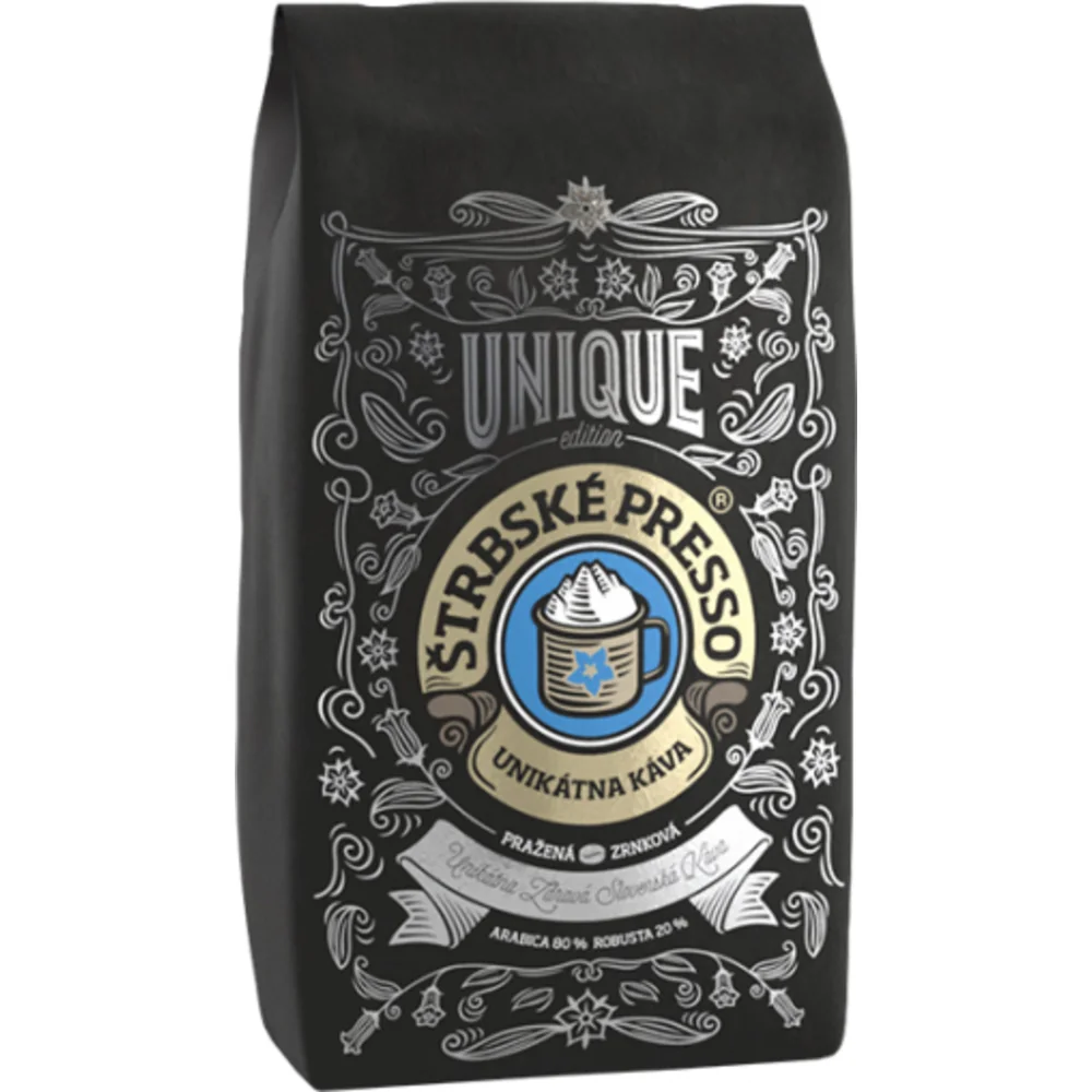 Štrbské Presso Silver Unique Zrnková Káva 1×250 g, zrnková káva