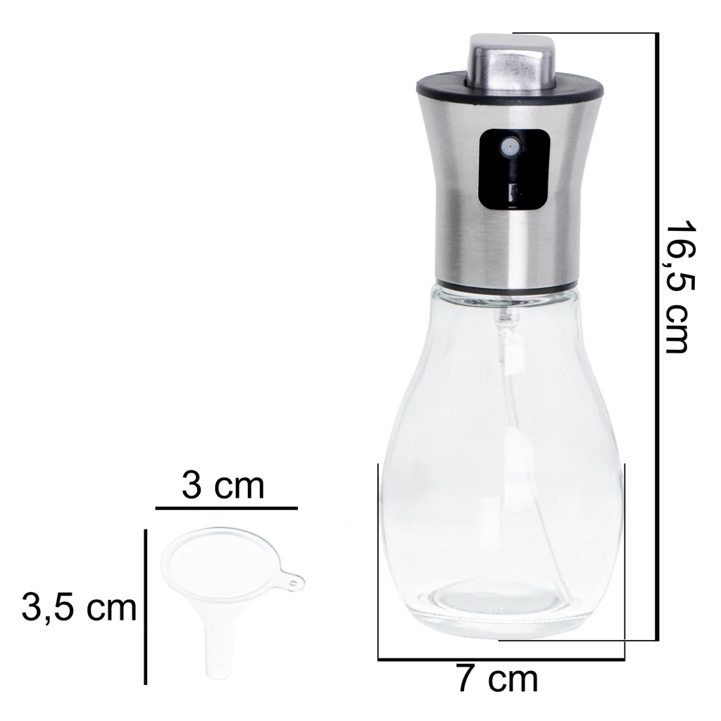 Rozprašovač na olej a ocot 200 ml – sklenený dávkovač olivového oleja