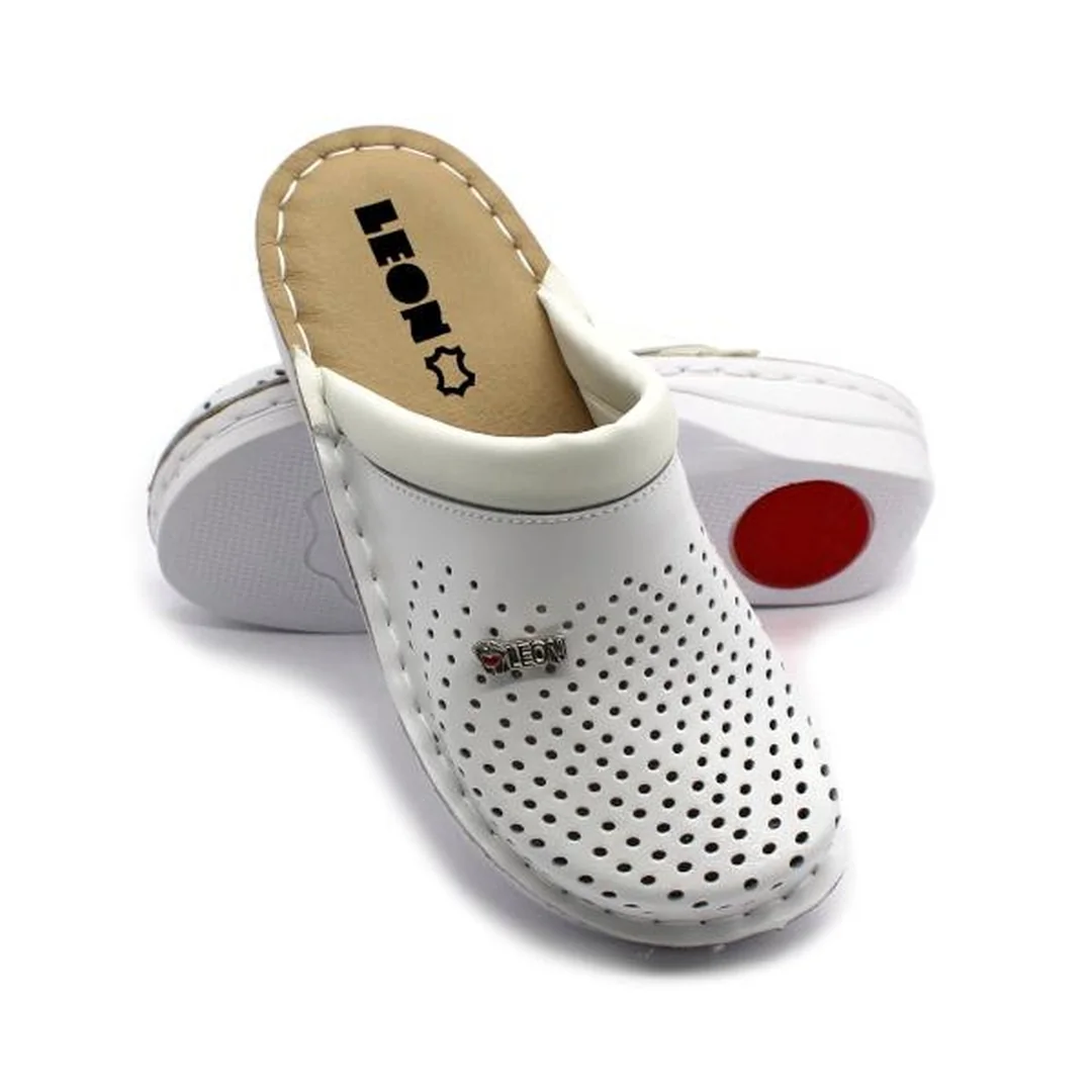 Leon V262 Dámska pracovná celokožená zdravotná obuv 36 - 23cm, biela, 3,5 cm