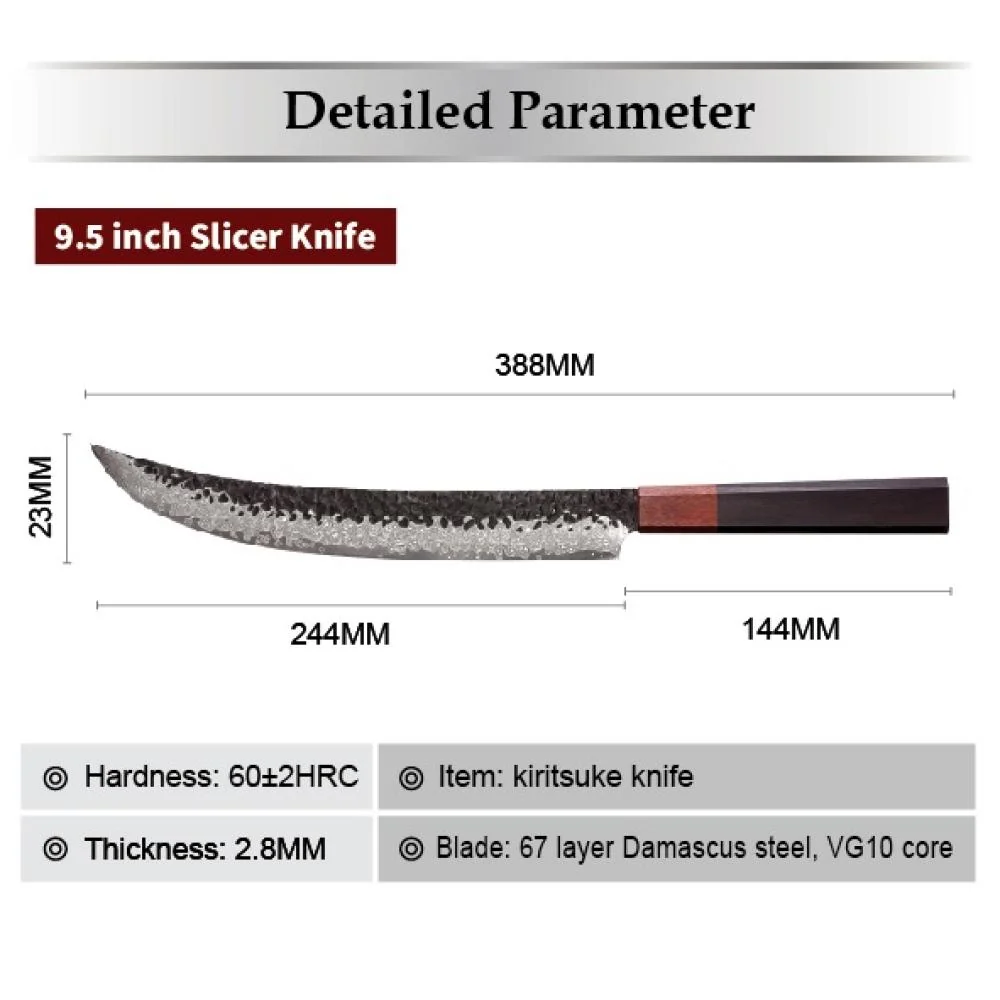 Damaškový kuchynský nôž Utility 15 cm, VG-10, Red Wood & Ebony