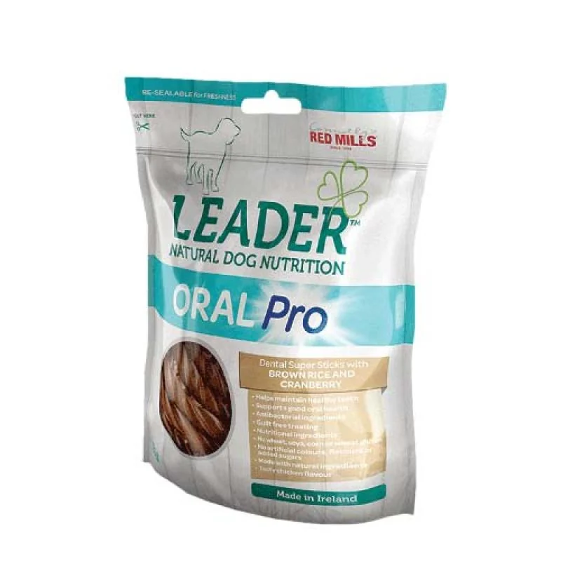 LEADER Oral Pro Brown Rice & Cranberry 130g -Dentálna tyčinka s hnedou ryžou a brusnicou