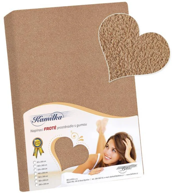 Froté prestieradlo 90x200 008 oriešková K3 1×1 ks, posteľná plachta