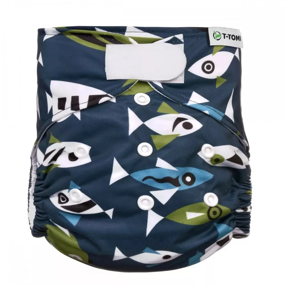T-TOMI Nohavičková plienka AIO - prebaľovací set suchý zips Fish 1×2 ks, plienkové nohavičky