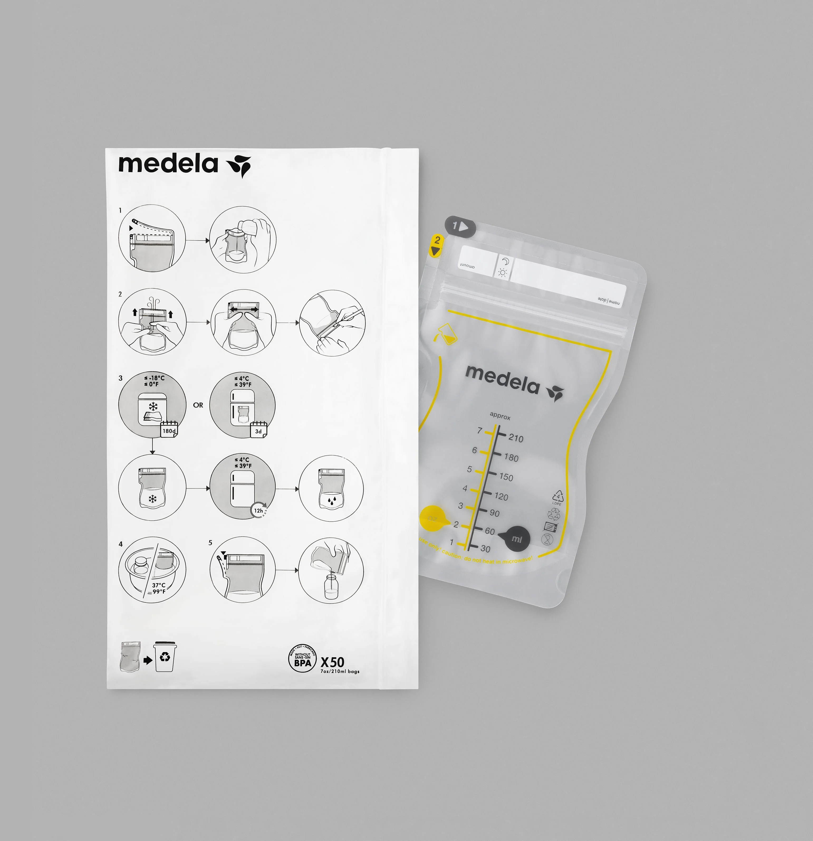 Medela Vrecká na skladovanie materského mlieka Easy Pour, 50 ks 1×50 ks, vrecká na materské mlieko