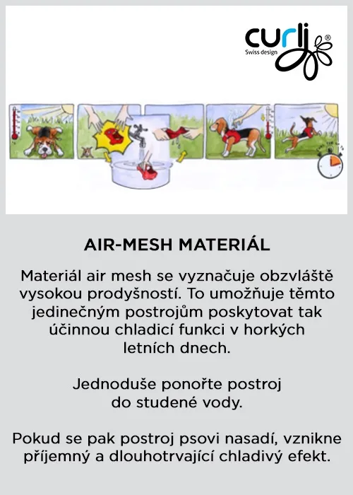 CURLI Postroj pre psov so sponou Air-Mesh Skyblue M, 6-9 kg 1×1 ks