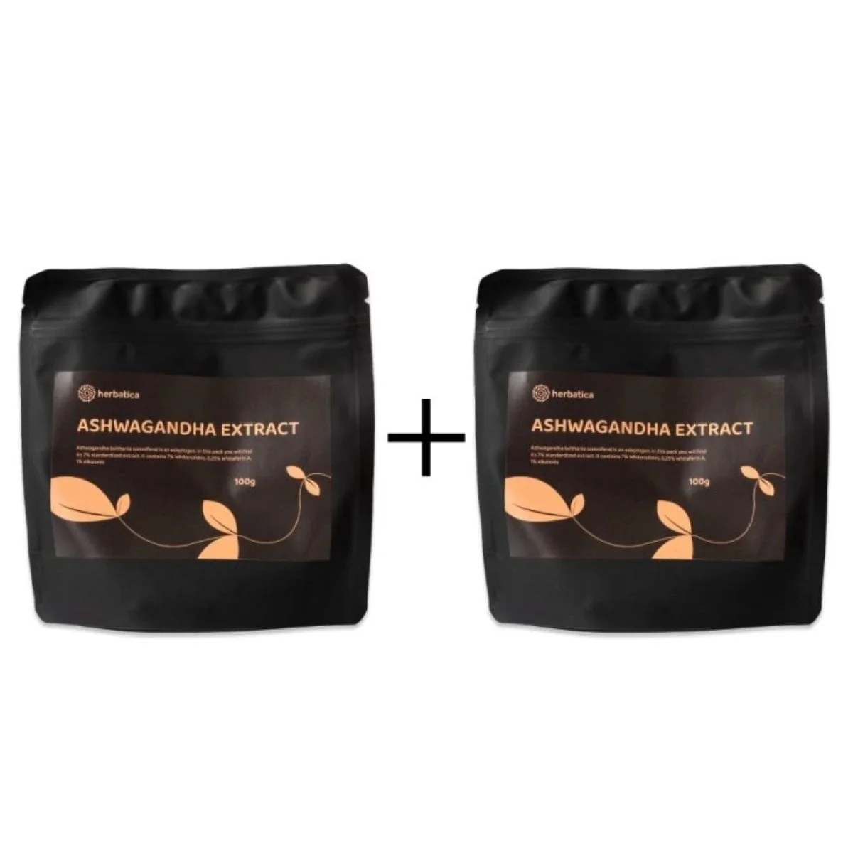 Zvýhodnený set: 2 x Ashwagandha prášok z koreňa, 7% extrakt - 100 g - Herbatica