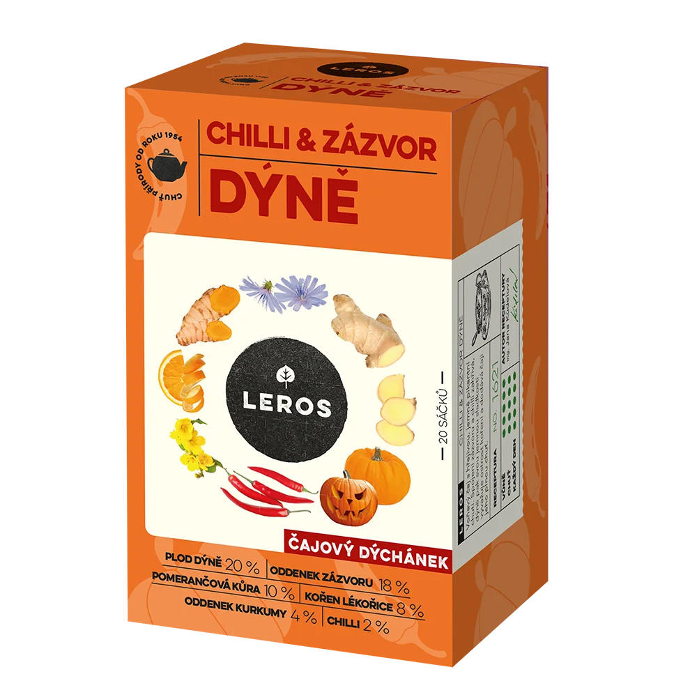 LEROS ČAJOVÁ CHVÍĽKA CHILLI & ZÁZVOR TEKVICA 20x2g 20 ks