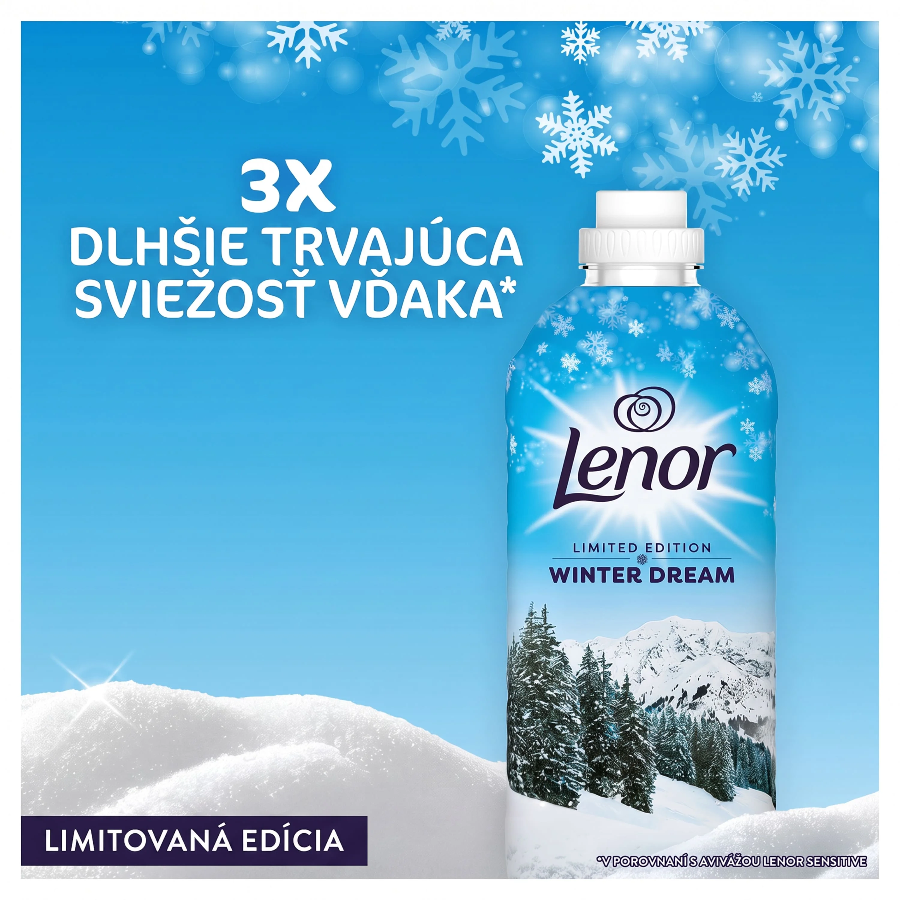 Lenor Aviváž, 126 Praní, Winter Dream, 3× Dlhšie Trvajúca Sviežosť 2650 ml