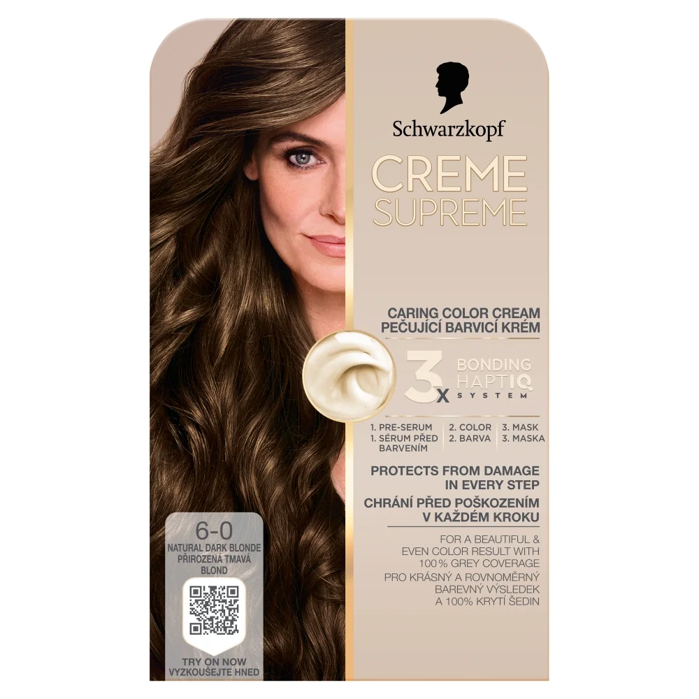 Schwarzkopf Creme Supreme 6-0 prirodzená tmavá blond farba na vlasy 1 ks