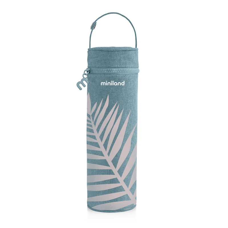 Miniland termoobal Terra 500 ml na termosku/fľašu, modrý s palmami