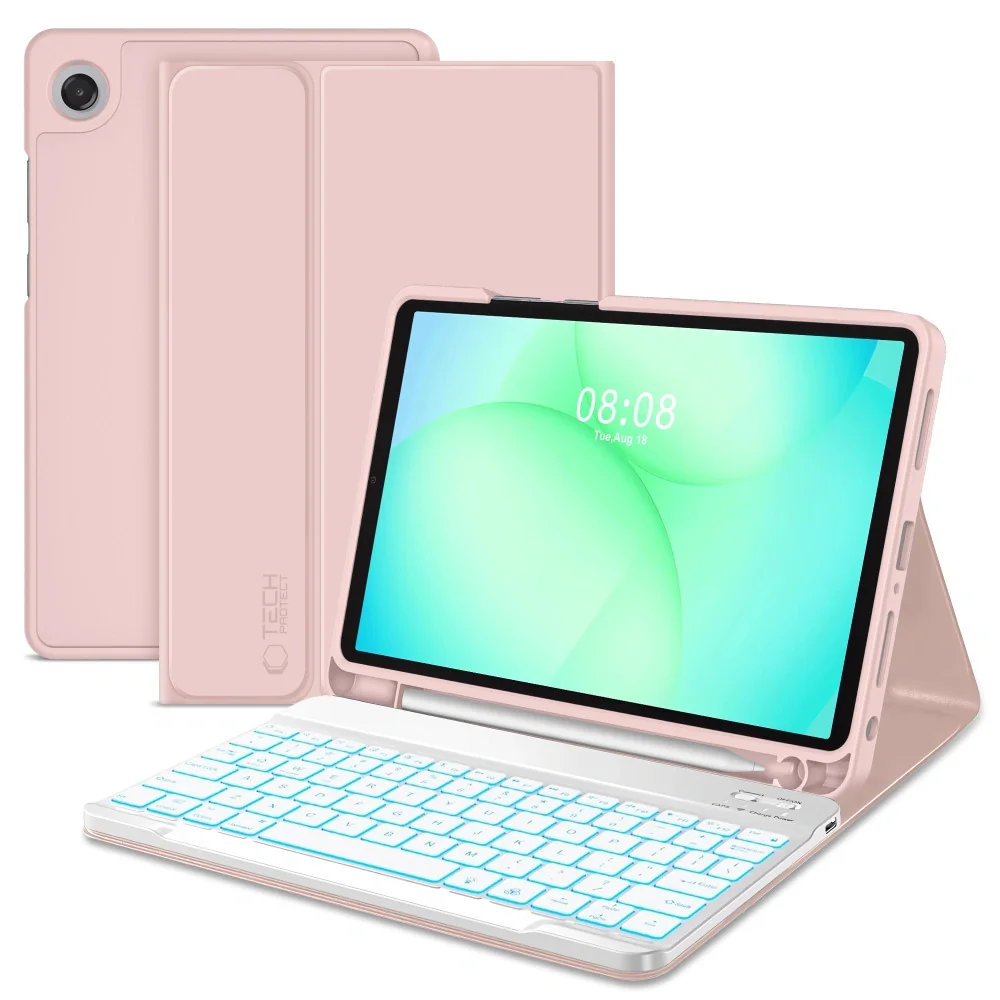 Tech-Protect SC Pen Keyboard puzdro s klávesnicou na Samsung Galaxy Tab A9 Plus / A11 Plus 11'', ružové b A9 Plus / A11 Plus 11'', ružové