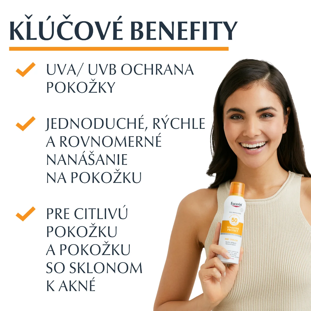 Eucerin SUN Transparentný sprej na opaľovanie Dry Touch OIL CONTROL SPF 50 s vysokou ochranou - AEROSÓL, 200 ml 200 ml