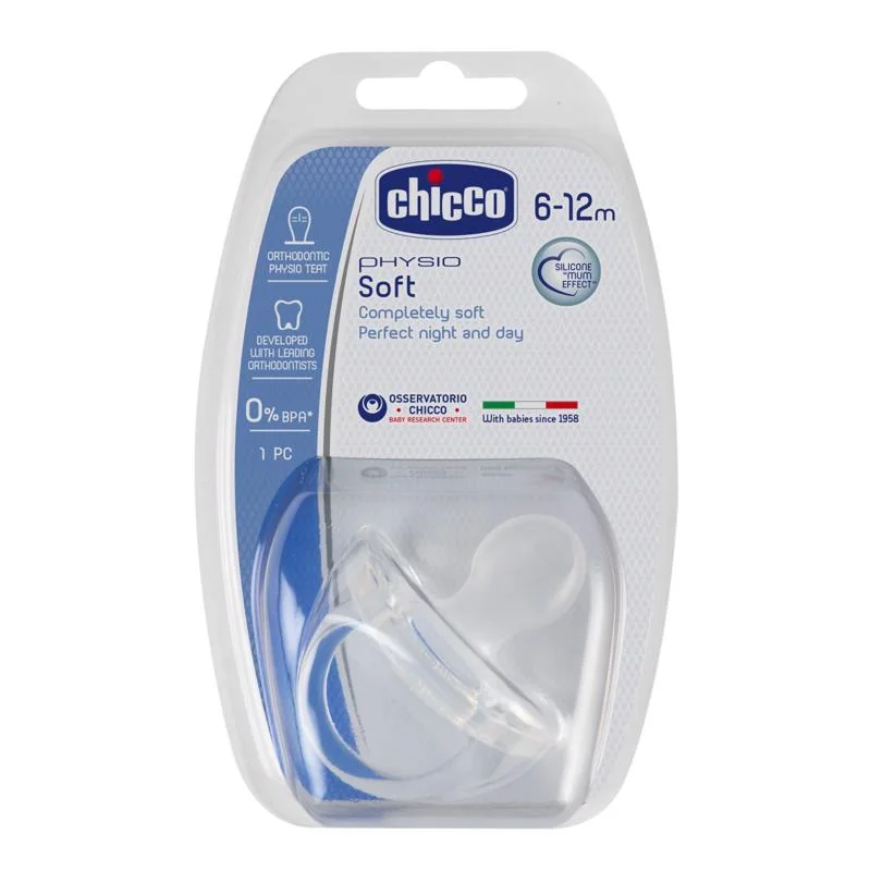 Chicco Cumlík celosilikónový Physio Soft 6-16m 1×1 ks, od 6 do 16 mesiacov