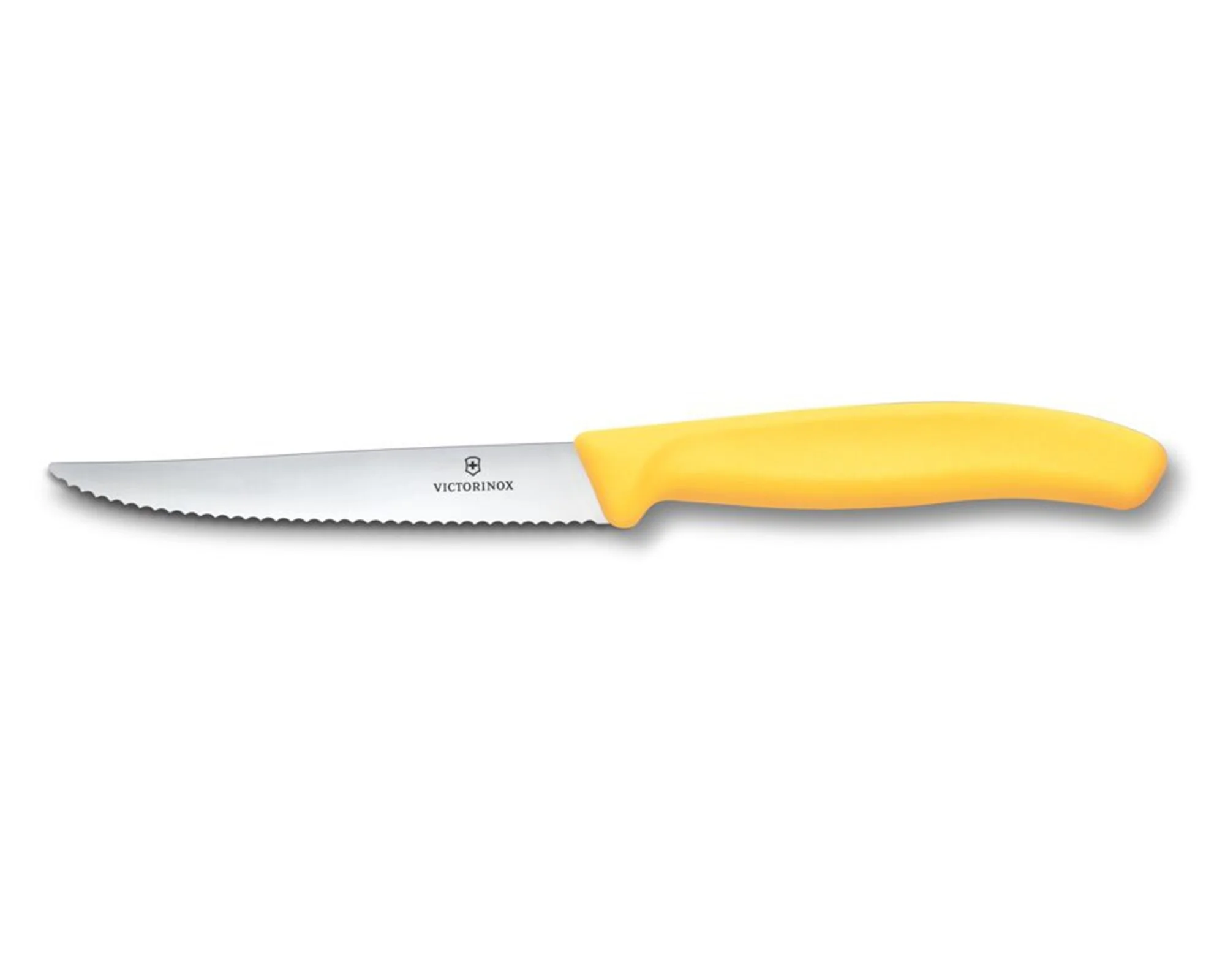 Swiss Classic, nôž na steaky a pizzu, 11 cm, vlnitý, žltý