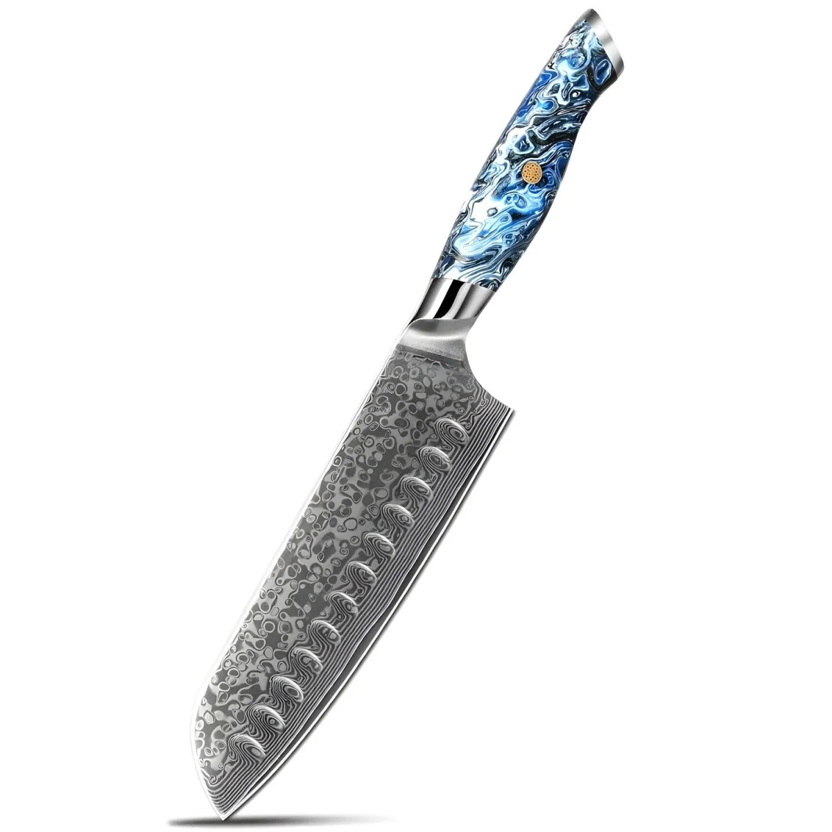 Damaškový kuchynský nôž Akio-Santoku 31,8cm, čepeľ 17,8cm