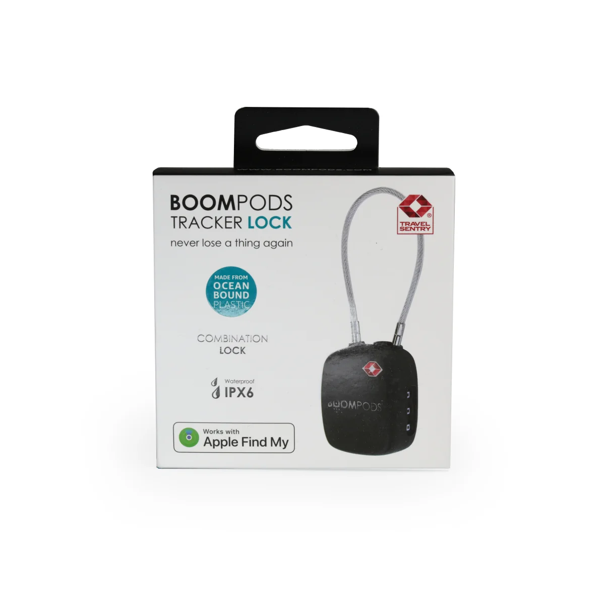 BOOMPODS LOCK cestovný zámok s lokátorom - čierny