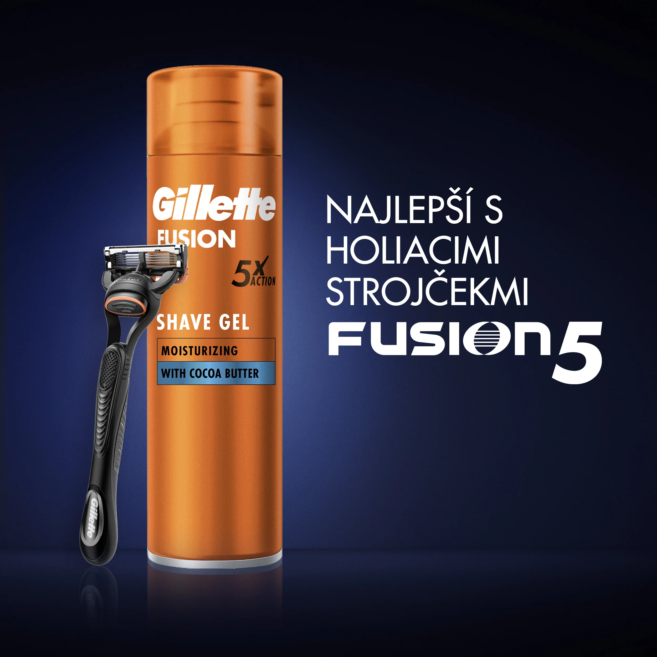 Gillette Fusion gél na holenie s kakaovým maslom 200 ml