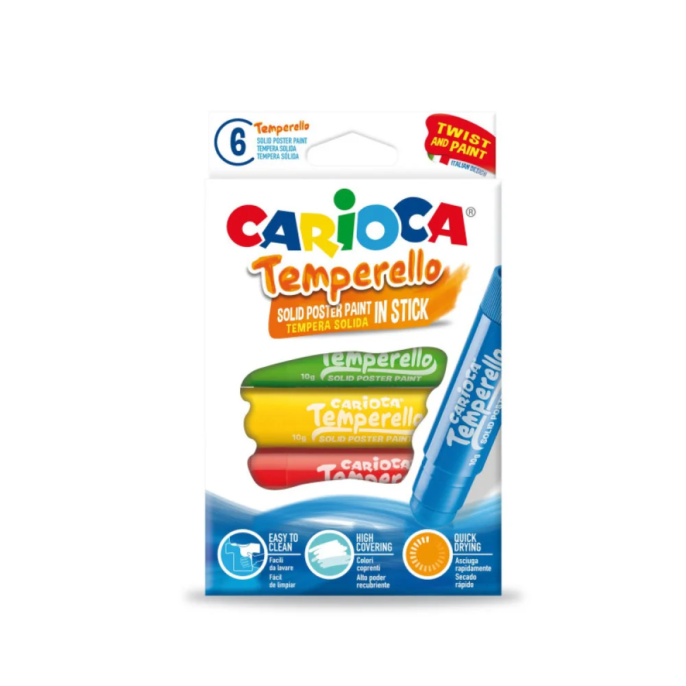 Farby v tube Temperello 6 ks-CARIOCA + Farby v tube Temperello metalické 6 ks-CARIOCA