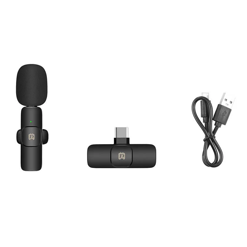 PULUZ PU3151B bezdrôtový lavalier mikrofón USB-C, čierny