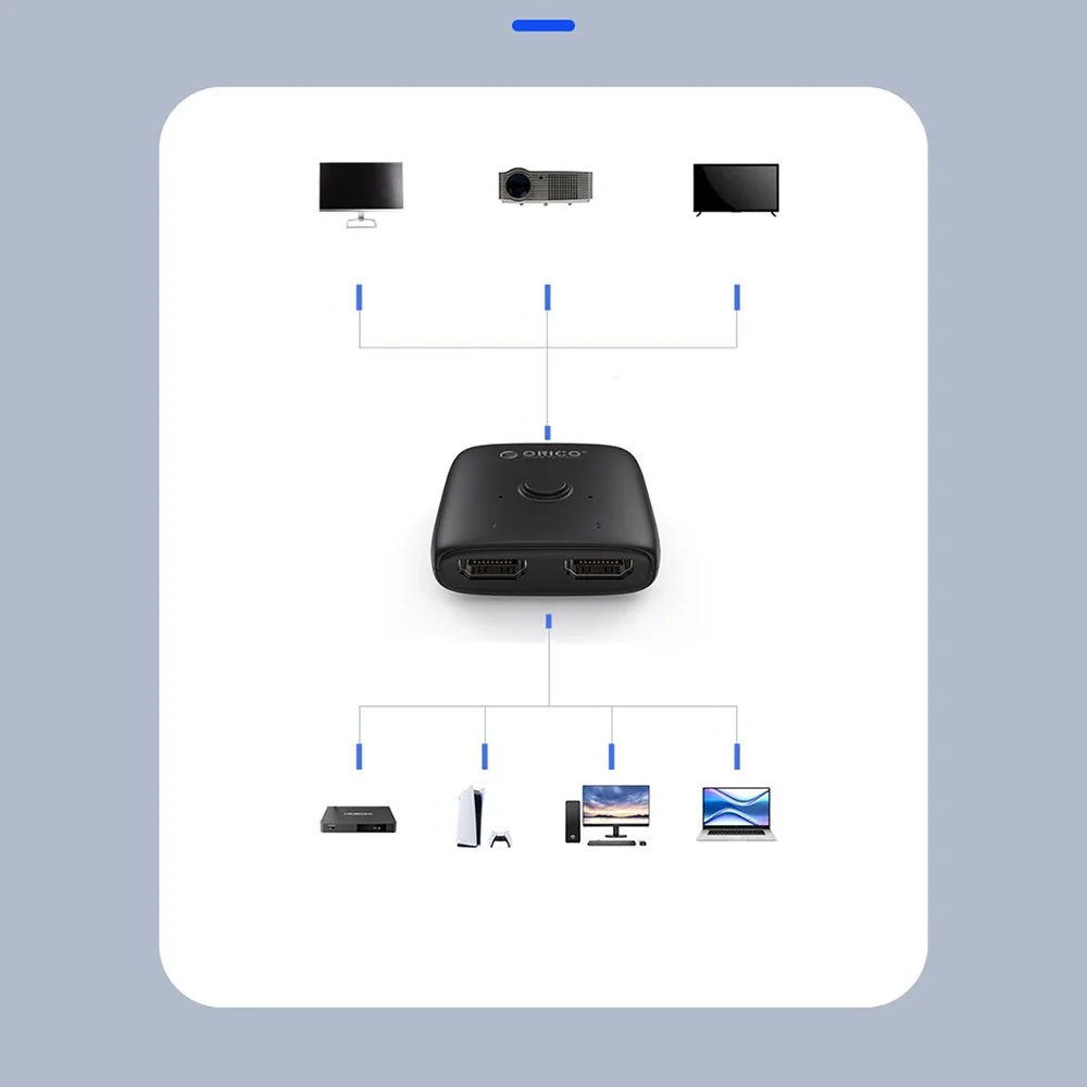 Orico AS2-A1 obojsmerný HDMI switch 4K, čierny