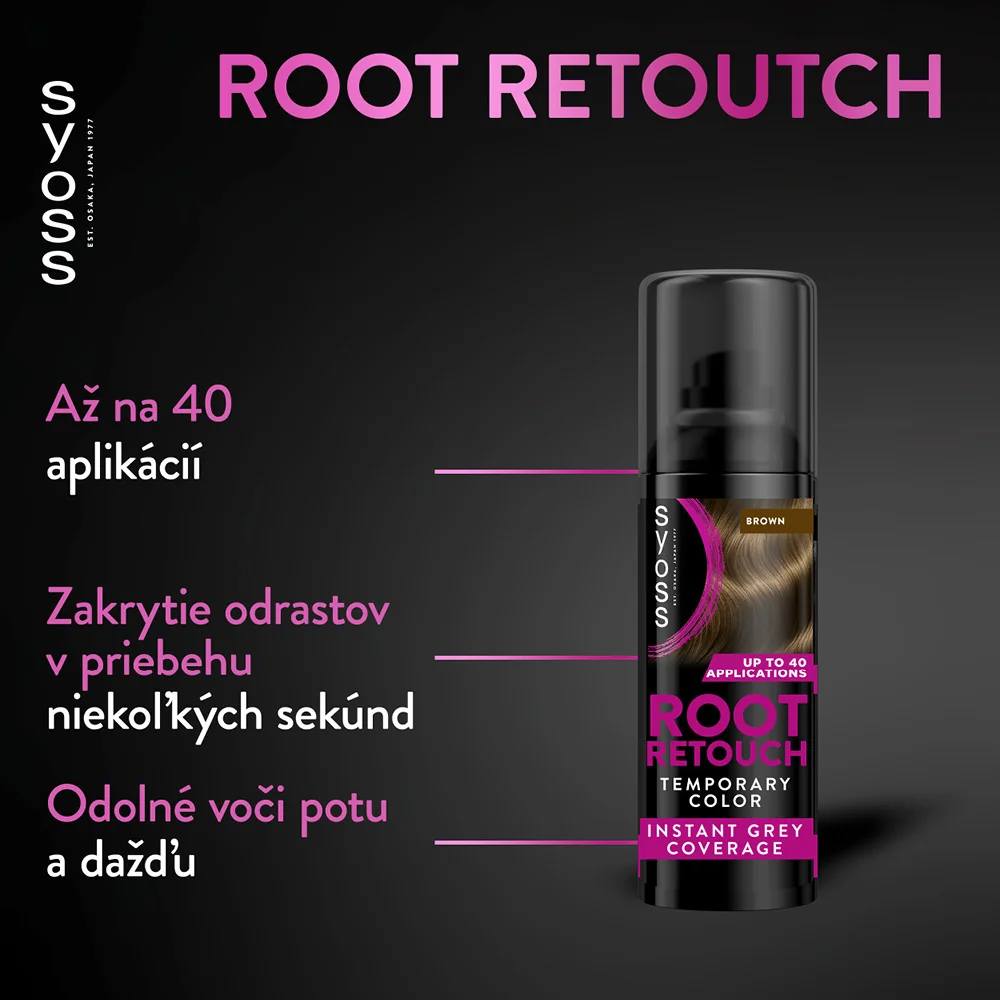 Syoss Root Retouch sprej na odrasty Hnedý 1×1 ks, sprej na odrasty