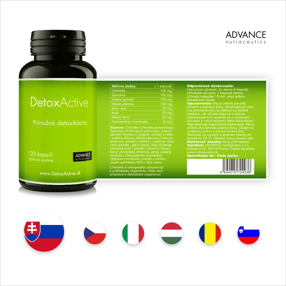 DetoxActive 120 cps. – prírodná detoxikácia 1×120 cps, výživový doplnok
