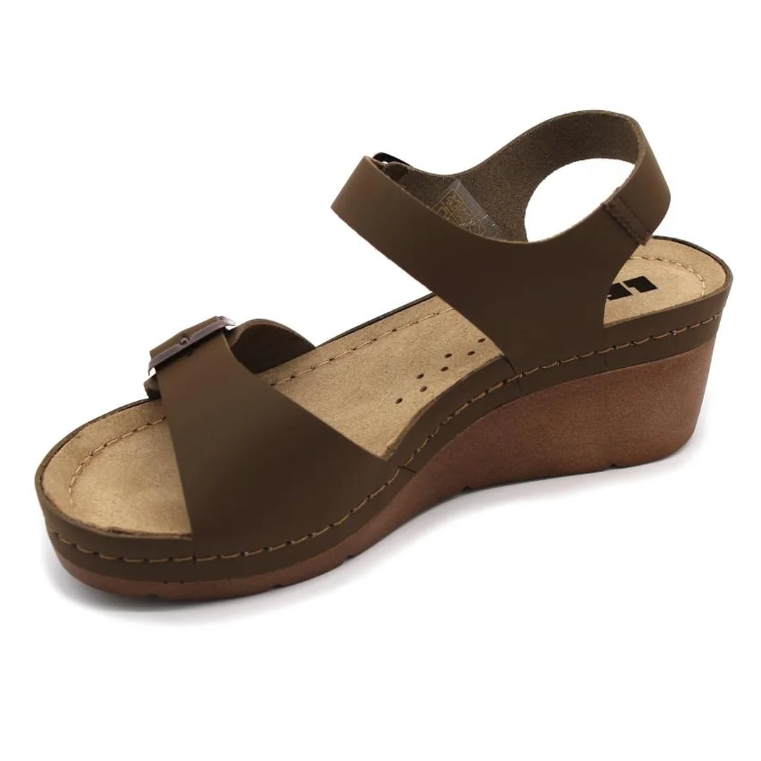 1130 Zdravotné celokožené sandále na platforme 41 - 26cm, čierna, 6,5 cm