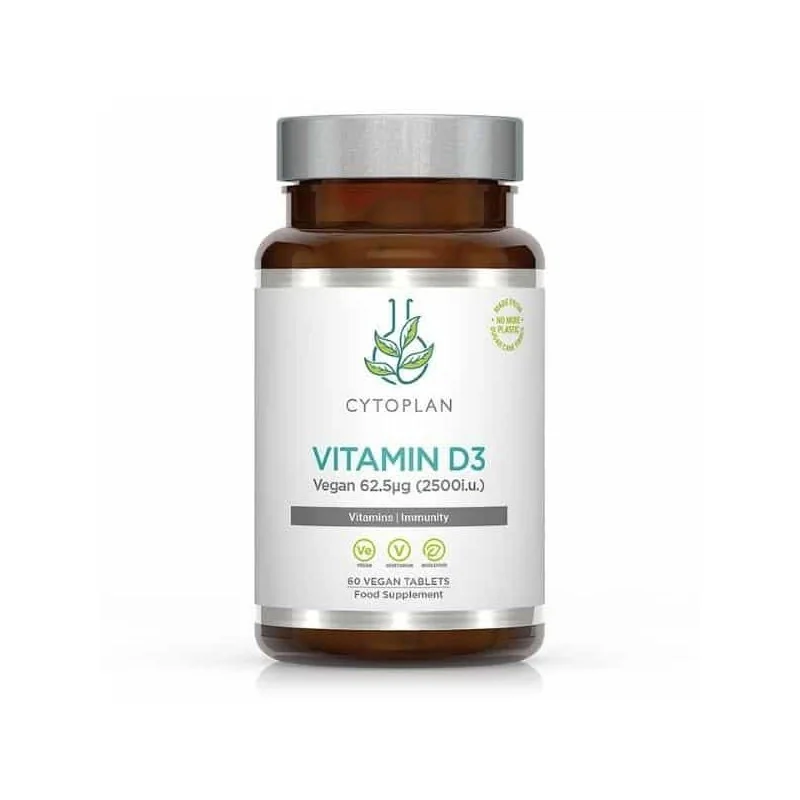 Cytoplan Vitamín D3 2500 IU, 60 vegan tabliet