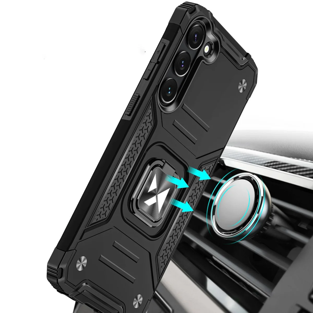 MG Ring Armor kryt na Samsung Galaxy S23 Plus, čierny