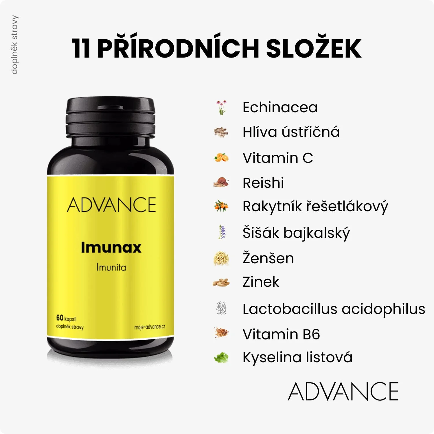 ADVANCE Imunax 60 kapsúl - imunita 1×60 cps, výživový doplnok