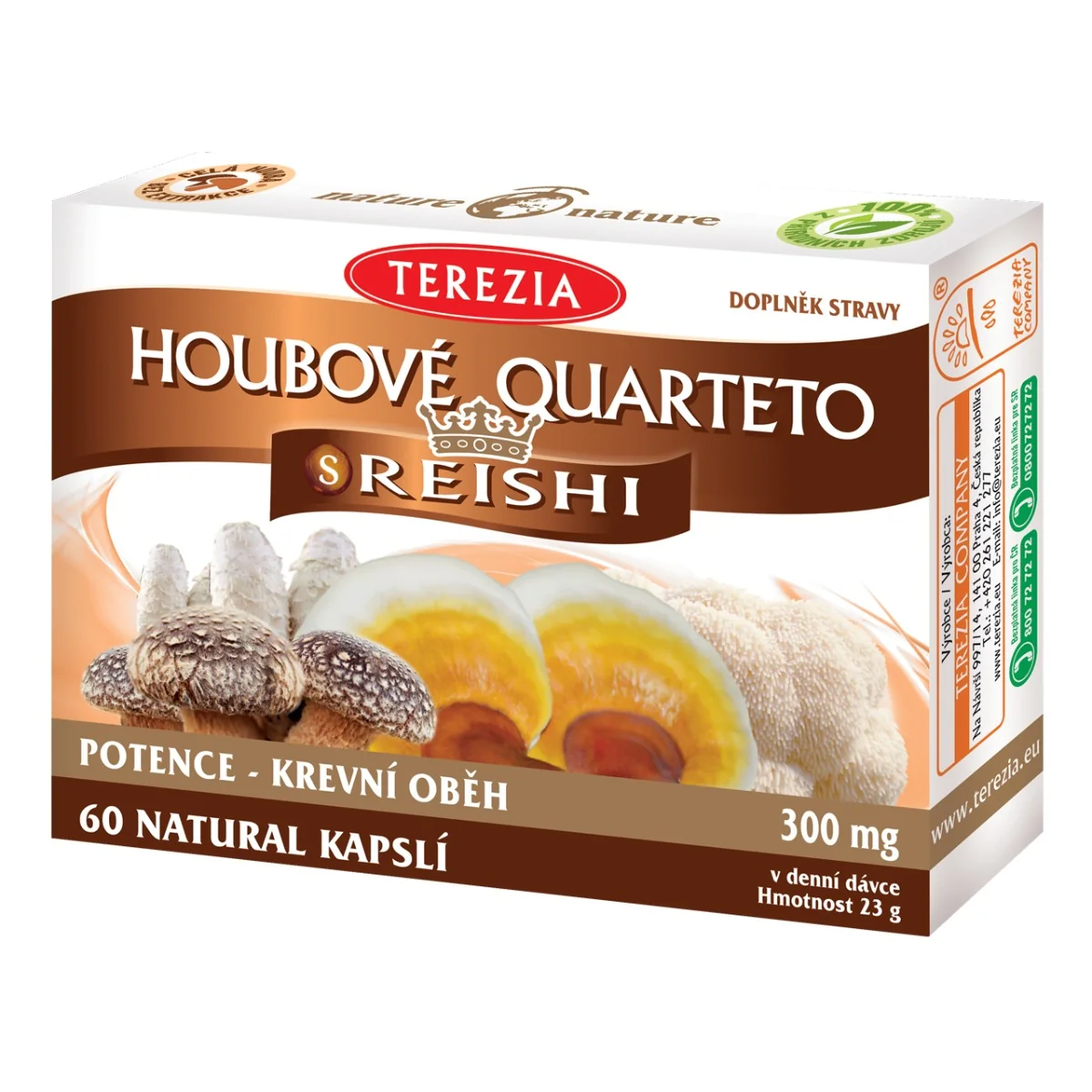 TEREZIA HUBOVÉ QUARTETO s REISHI 60 1×60 cps, výživový doplnok