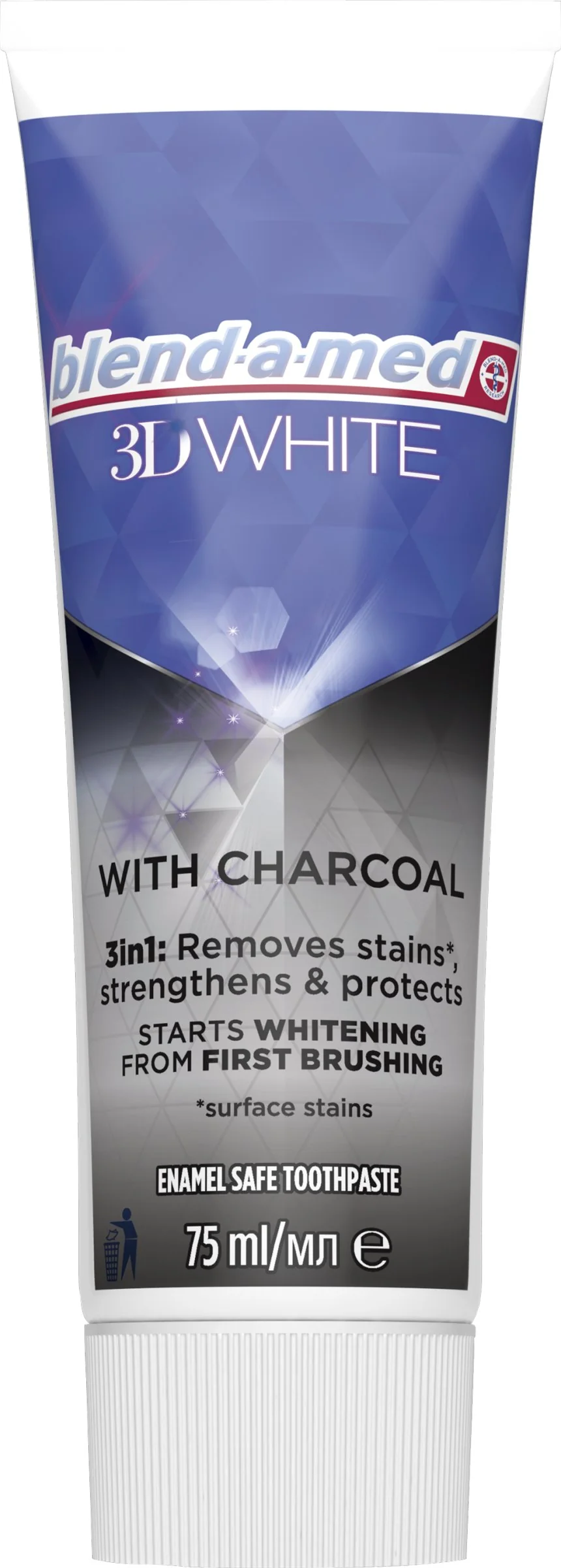 Blend-a-med 3D White Charcoal zubná pasta 75 ml 1×75 ml, zubná pasta