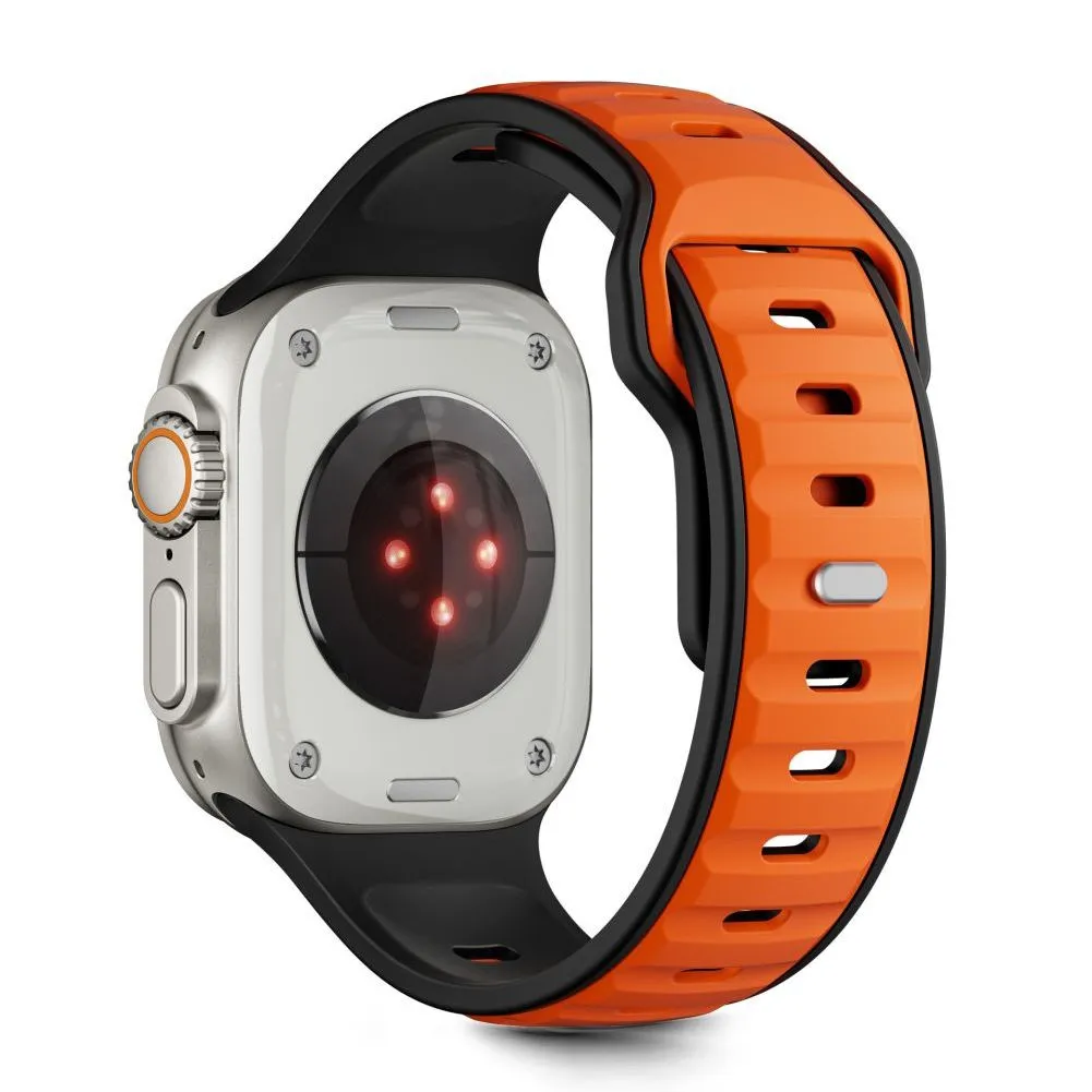 Tech-Protect Iconband Line remienok na Apple Watch 44/45/46/49mm, black/orange k/orange