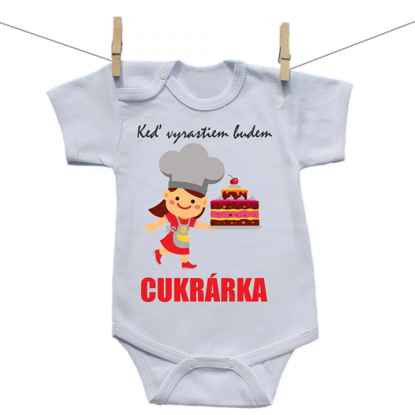 Boodyy Body s krátkym rukávom Keď vyrastiem budem cukrárka Veľkosť: 74