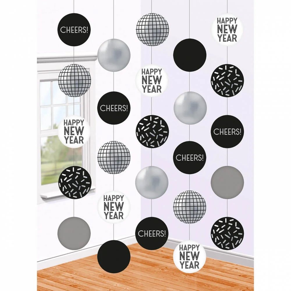 Visiace dekorácie Disco New Year 150cm