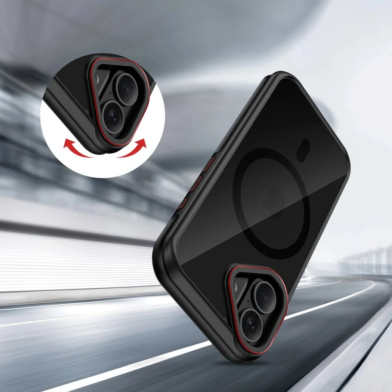 Tech-Protect MagHybrid MagSafe kryt na iPhone 17, čierny / červený