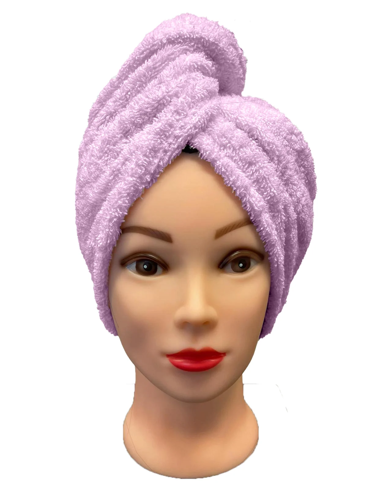 Rýchloschnúci froté turban na vlasy, fialový lila